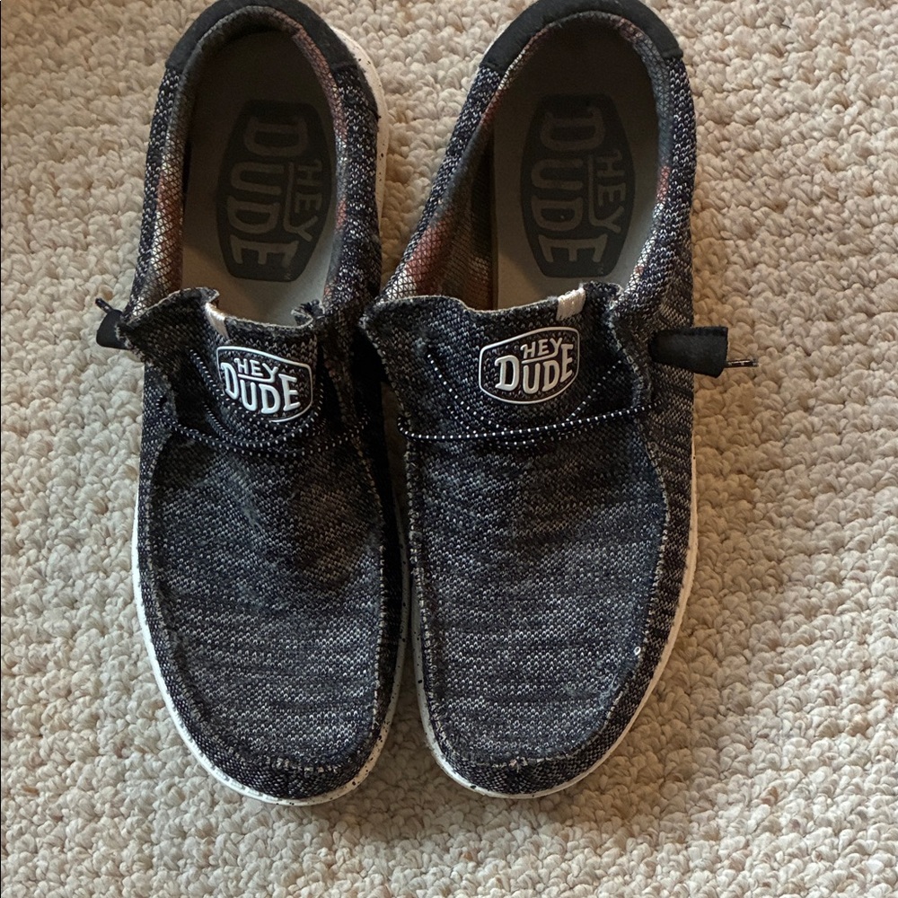 Hey Dude Mens Wally Charcoal Slip-On Loafers